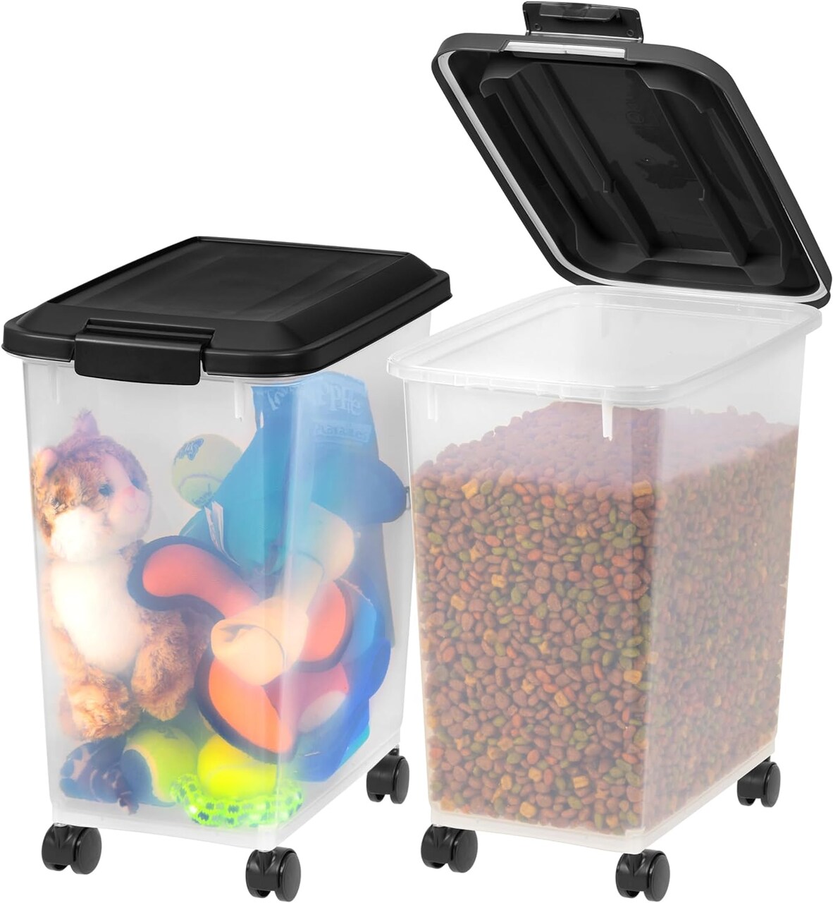IRIS Airtight Pet Food Storage Containers with Attachable Casters